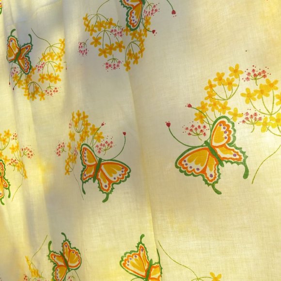 Vintage 1970's Butterfly Yellow Twin Sheet Set - Picture 1 of 4